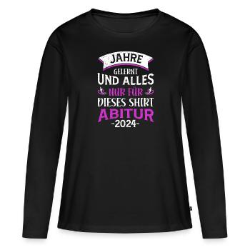Années de fin d’études secondaires apprises juste pour cette chemise - T-shirt manches longues Premium bio Femme - noir - Devant - Julia (174cm)