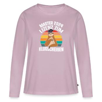 Master 2024 Licence à Clever Sloth - T-shirt manches longues Premium bio Femme - rose poudré - Devant - Julia (174cm)
