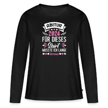 Diplômés du secondaire 2024 Remise des diplômes d’études secondaires pour cette chemise - T-shirt manches longues Premium bio Femme - noir - Devant - Julia (174cm)