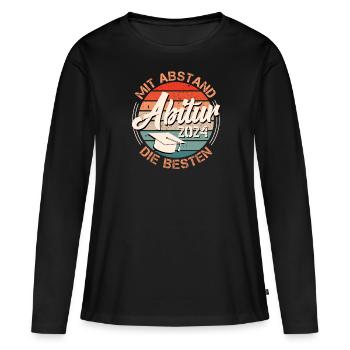 Abitur 2024 : de loin les MEILLEURS bacheliers - T-shirt manches longues Premium bio Femme - noir - Devant - Julia (174cm)