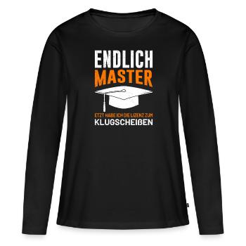 Obtention de la licence de master - T-shirt manches longues Premium bio Femme - noir - Devant - Julia (174cm)