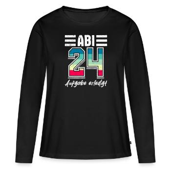 Tâche Abi 24 accomplie par les bacheliers en 2024 - T-shirt manches longues Premium bio Femme - noir - Devant - Julia (174cm)