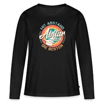 Abitur 2024 : de loin les MEILLEURS bacheliers - T-shirt manches longues Premium bio Femme - noir - Devant - Julia (174cm)