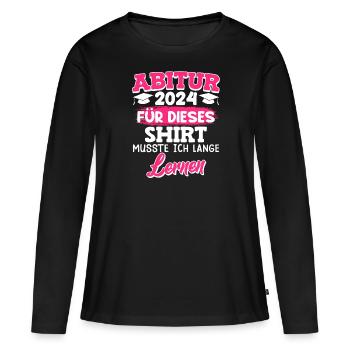 J’ai dû étudier pour cette chemise - T-shirt manches longues Premium bio Femme - noir - Devant - Julia (174cm)