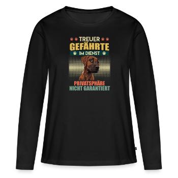 Rhodesian Ridgeback LOYAL COMPANION Ridgebacks - Frauen Premium Bio Langarmshirt - Schwarz - Vorne - Julia (174cm)