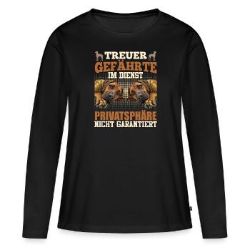 Rhodesian Ridgeback LOYAL COMPANION Ridgebacks - Frauen Premium Bio Langarmshirt - Schwarz - Vorne - Julia (174cm)