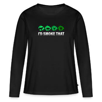 Grillliebhaber I'd Smoke That Fleischesser - Frauen Premium Bio Langarmshirt - Schwarz - Vorne - Julia (174cm)