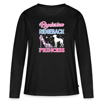 RHODESIAN RIDGEBACK PRINCESS Ridgeback Besitzer - Frauen Premium Bio Langarmshirt - Schwarz - Vorne - Julia (174cm)