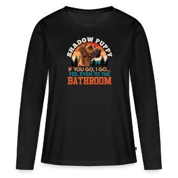 Rhodesian Ridgeback SHADOW PUPPY Besitzer - Frauen Premium Bio Langarmshirt - Schwarz - Vorne - Julia (174cm)