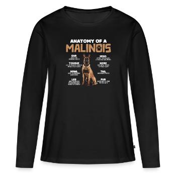 Berger Belge ANATOMIE D’UN BELGE - T-shirt manches longues Premium bio Femme - noir - Devant - Julia (174cm)