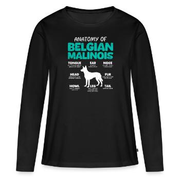 Berger Belge ANATOMIE D’UN BELGE - T-shirt manches longues Premium bio Femme - noir - Devant - Julia (174cm)