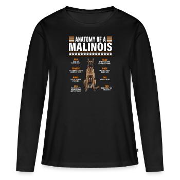 Berger Belge ANATOMIE D’UN BELGE - T-shirt manches longues Premium bio Femme - noir - Devant - Julia (174cm)