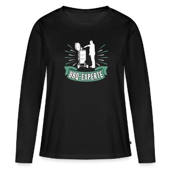 BBQ-Experte Lustig Fleischliebhaber Fleischesser - Frauen Premium Bio Langarmshirt - Schwarz - Vorne - Julia (174cm)