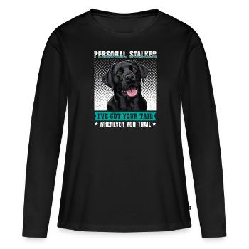 Labrador Lover Personal Stalker Labrador - T-shirt manches longues Premium bio Femme - noir - Devant - Julia (174cm)