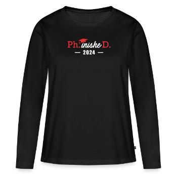 Phinished Ph.D Degree 2024 Doctorat Doctorat - T-shirt manches longues Premium bio Femme - noir - Devant - Julia (174cm)