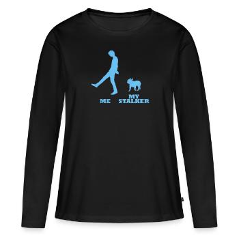 Propriétaire des Bulldogs ME MY STALKER Français - T-shirt manches longues Premium bio Femme - noir - Devant - Julia (174cm)