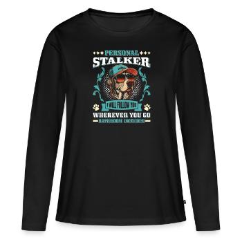 Labrador Propriétaire PERSONAL STALKER Funny - T-shirt manches longues Premium bio Femme - noir - Devant - Julia (174cm)