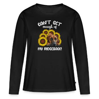 Ridgeback JE NE PEUX PAS EN AVOIR ASSEZ DE MY RIDGEBACK - T-shirt manches longues Premium bio Femme - noir - Devant - Julia (174cm)