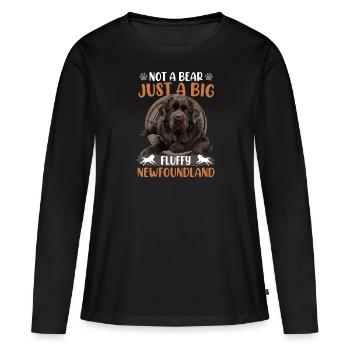 Neufundländer Hund KEIN BÄR NUR EIN GROßER - Frauen Premium Bio Langarmshirt - Schwarz - Vorne - Julia (174cm)