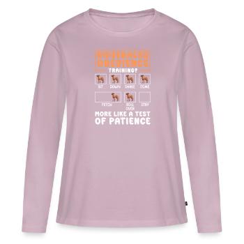 ENTRAÎNEMENT D’OBÉISSANCE DE RIDGEBACK Plaisir - T-shirt manches longues Premium bio Femme - rose poudré - Devant - Julia (174cm)