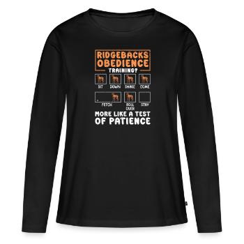 ENTRAÎNEMENT D’OBÉISSANCE DE RIDGEBACK Plaisir - T-shirt manches longues Premium bio Femme - noir - Devant - Julia (174cm)