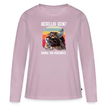 Maine Coon Cat BE SOCIABLE? THANK YOU. WAIVERS - Women's Premium Organic Long Sleeve Shirt - dusky pink - Front - Julia (174cm)