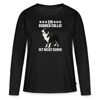 Border Collie UN BORDER COLLIE NE SUFFIT PAS - T-shirt manches longues Premium bio Femme - noir - Devant - Julia (174cm)