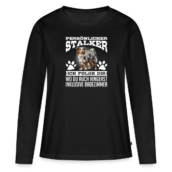 Berger Australien PERSONNEL STALKER Drôle - T-shirt manches longues Premium bio Femme - noir - Devant - Julia (174cm)