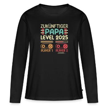 FUTURE DAD LEVEL 2025 Vintage Player Dad - Women's Premium Organic Long Sleeve Shirt - black - Front - Julia (174cm)