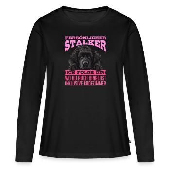 Newfoundland PERSONAL STALKER FOLLOW YOU - Women's Premium Organic Long Sleeve Shirt - black - Front - Julia (174cm)
