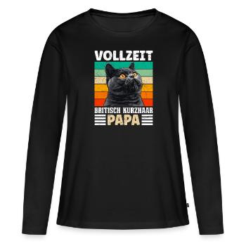 Britische Kurzhaar VOLLZEIT BRITISCH KURZHAAR DAD - Frauen Premium Bio Langarmshirt - Schwarz - Vorne - Julia (174cm)