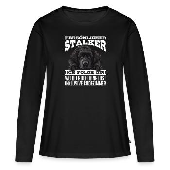 Newfoundland PERSONAL STALKER FOLLOW YOU - Women's Premium Organic Long Sleeve Shirt - black - Front - Julia (174cm)