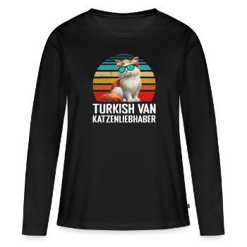TURC VAN AMOUREUX DES CHATS Turc - T-shirt manches longues Premium bio Femme - noir - Devant - Julia (174cm)