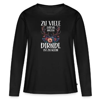 Mon dirndl ne convient plus au dirndl de remplacement - T-shirt manches longues Premium bio Femme - noir - Devant - Julia (174cm)