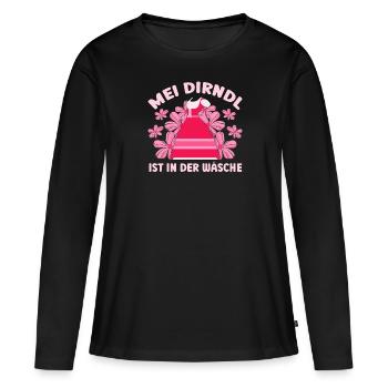 Dirndl Münchner Volksfest MEI DIRNDL EST DANS LE - T-shirt manches longues Premium bio Femme - noir - Devant - Julia (174cm)
