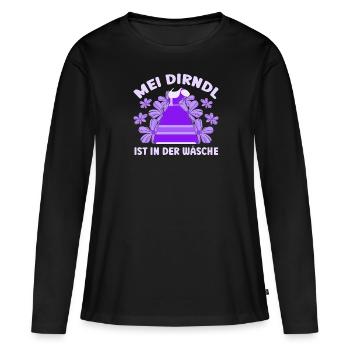 Dirndl Münchner Volksfest MEI DIRNDL EST DANS LE - T-shirt manches longues Premium bio Femme - noir - Devant - Julia (174cm)