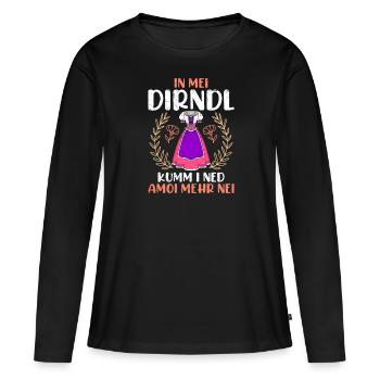 Dirndl zu klein Trachtenshirt Damen Trachten Dirndl - T-shirt manches longues Premium bio Femme - noir - Devant - Julia (174cm)