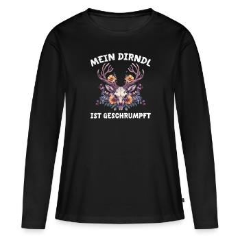Dirndl zu klein Trachtenshirt Damen Trachten Dirndl - T-shirt manches longues Premium bio Femme - noir - Devant - Julia (174cm)