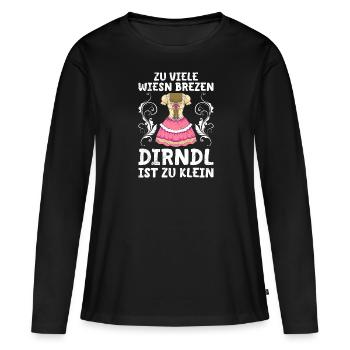 Dirndl zu klein Trachtenshirt Damen Trachten Dirndl - T-shirt manches longues Premium bio Femme - noir - Devant - Julia (174cm)
