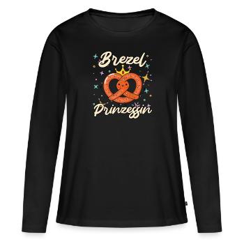 Bretzels Impératrice Bretzel Princesse Bavière Femmes - T-shirt manches longues Premium bio Femme - noir - Devant - Julia (174cm)
