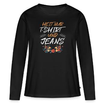 Aujourd’hui sans Dirndl Remplacement Dirndl Femmes - T-shirt manches longues Premium bio Femme - noir - Devant - Julia (174cm)