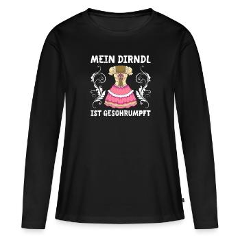 Dirndl zu klein Trachtenshirt Damen Trachten Dirndl - T-shirt manches longues Premium bio Femme - noir - Devant - Julia (174cm)