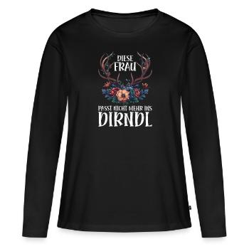 Mon dirndl ne convient plus au dirndl de remplacement - T-shirt manches longues Premium bio Femme - noir - Devant - Julia (174cm)