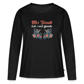Aujourd’hui sans Dirndl Remplacement Dirndl Femmes - T-shirt manches longues Premium bio Femme - noir - Devant - Julia (174cm)