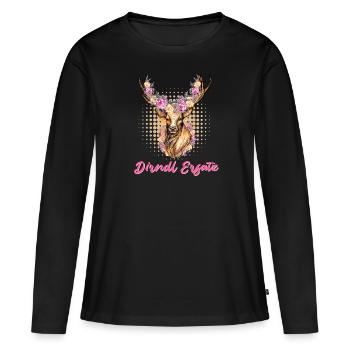 DIRNDL EXPERTE Dirndl Kostüm Dirndl Ersatz - Frauen Premium Bio Langarmshirt - Schwarz - Vorne - Julia (174cm)