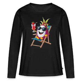 Dragon Fruit - Frauen Premium Bio Langarmshirt - Schwarz - Vorne - Julia (174cm)