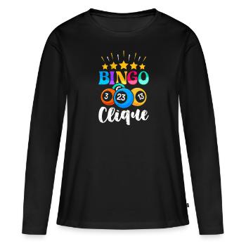 Bingo Player BINGO CLIQUE Fun Bingo - Women's Premium Organic Long Sleeve Shirt - black - Front - Julia (174cm)