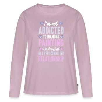 Peinture au diamant Peinture au diamant Hobby Art du diamant - T-shirt manches longues Premium bio Femme - rose poudré - Devant - Julia (174cm)