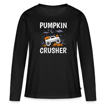 Halloween Costume Kids PUMPKIN CRUSHER Funny - Women's Premium Organic Long Sleeve Shirt - black - Front - Julia (174cm)