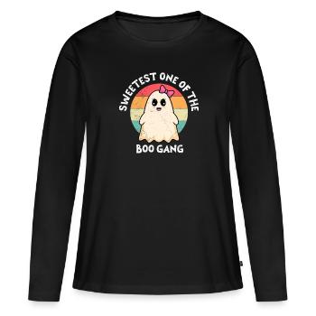 Halloween Mädchen DIE SÜßESTE DER SPUK TRUPPE - Frauen Premium Bio Langarmshirt - Schwarz - Vorne - Julia (174cm)
